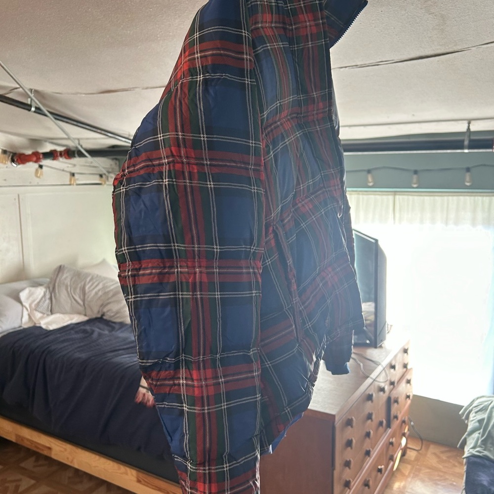 JW Anderson x Uniqlo, plaid puffer, blue,red - Picture 5 of 6